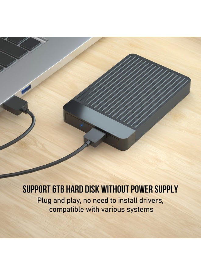 Haysenser 2.5" USB 3.2 Hard Drive Enclosure – Tool-Free SATA SSD/HDD Case, Up to 6TB, Plug & Play - Image 3